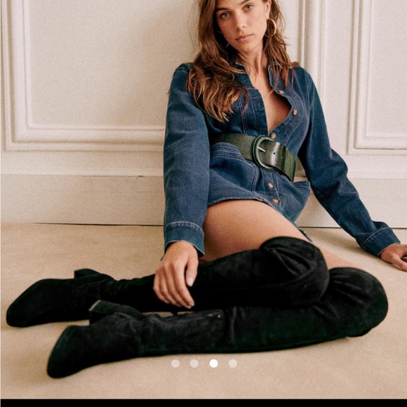 NWT Sézane Masha belt. Dark green. Size 80 - Picture 6 of 9